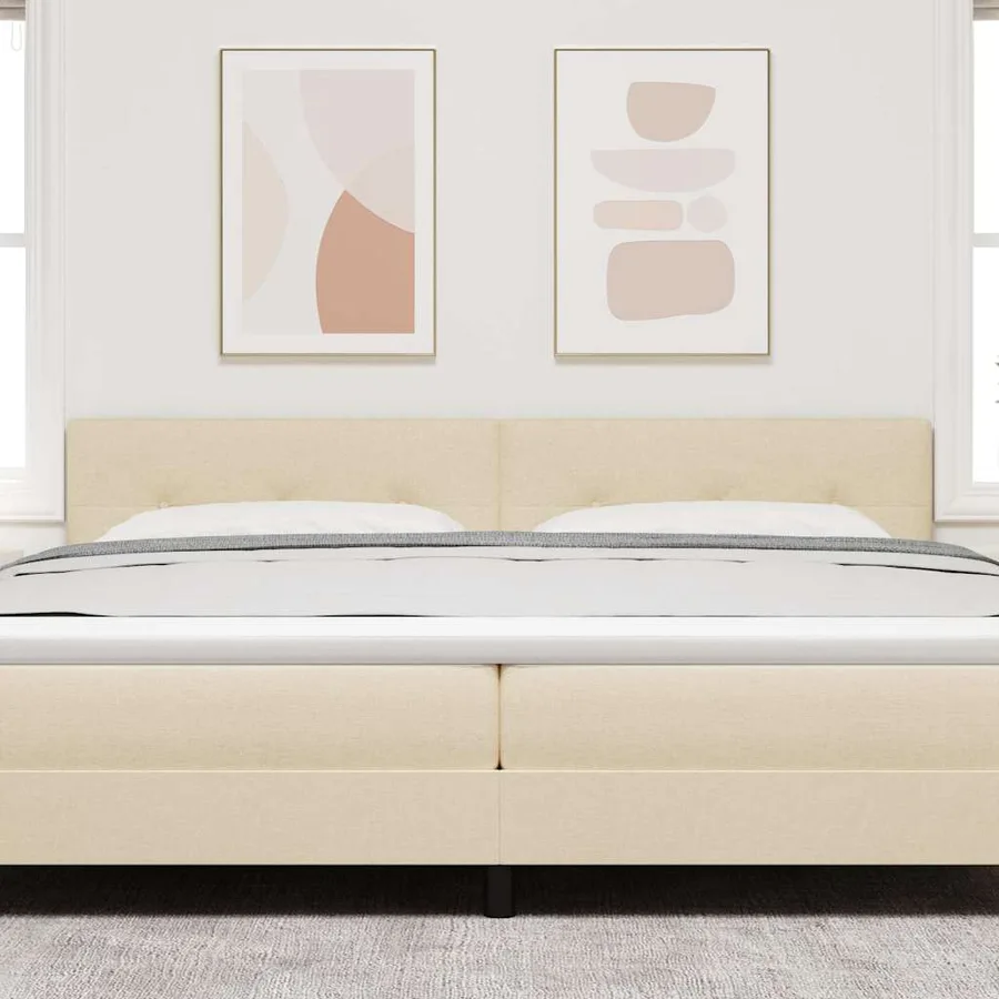 Tête de lit LED avec bandes LED Crème 200 cm tissu - 3