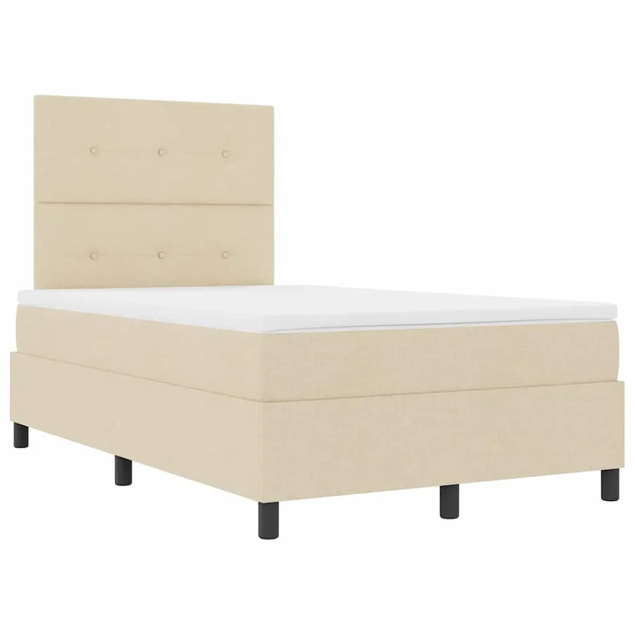 Lit à ressorts avec bandes LED Crème 120 x 190 cm tissu - 6