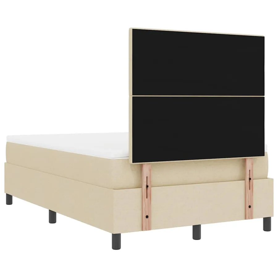 Lit à ressorts avec bandes LED Crème 120 x 190 cm tissu - 8
