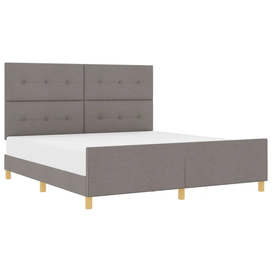 Cadre de lit avec tête de lit Taupe 180 x 200 cm tissu - 2
