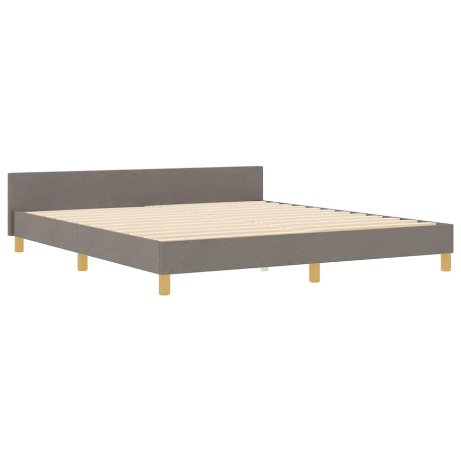 Cadre de lit avec tête de lit Taupe 180 x 200 cm tissu - 4