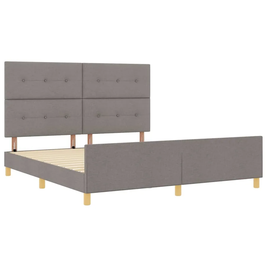 Cadre de lit avec tête de lit Taupe 180 x 200 cm tissu - 5