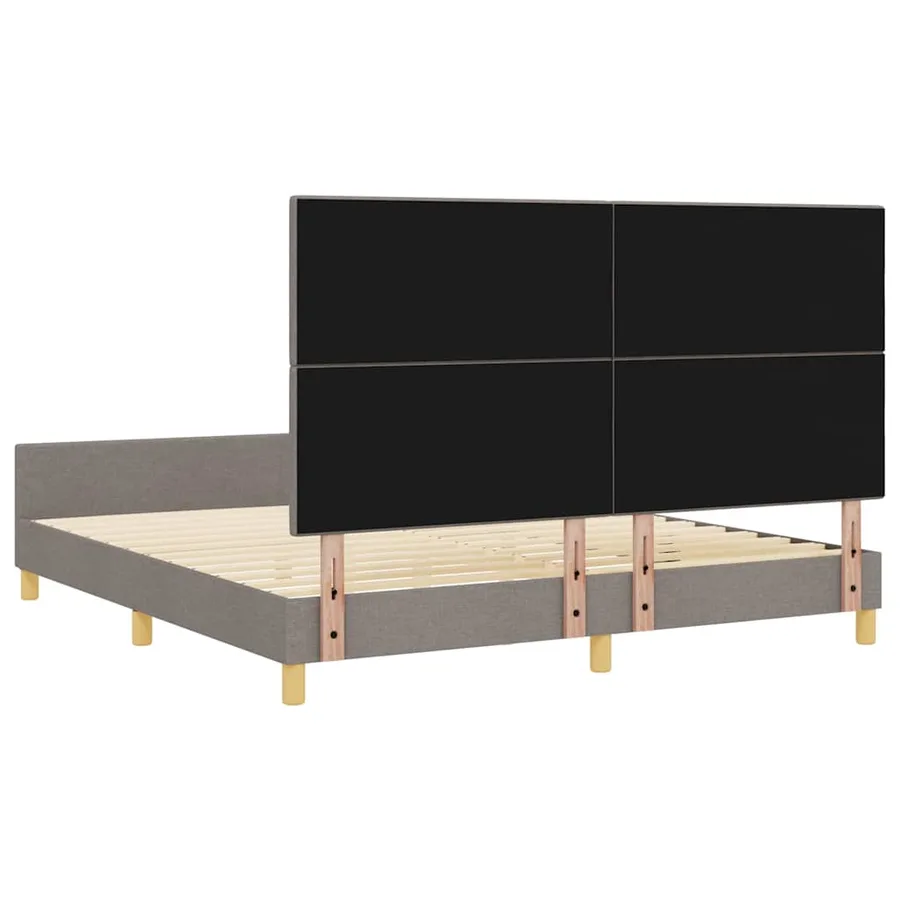 Cadre de lit avec tête de lit Taupe 180 x 200 cm tissu - 9
