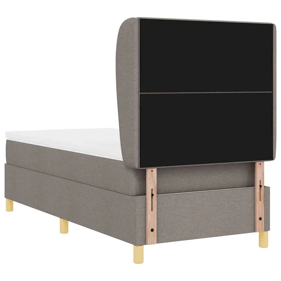 Lit à ressorts avec tête de lit Taupe 190 x 90 cm tissu - 9