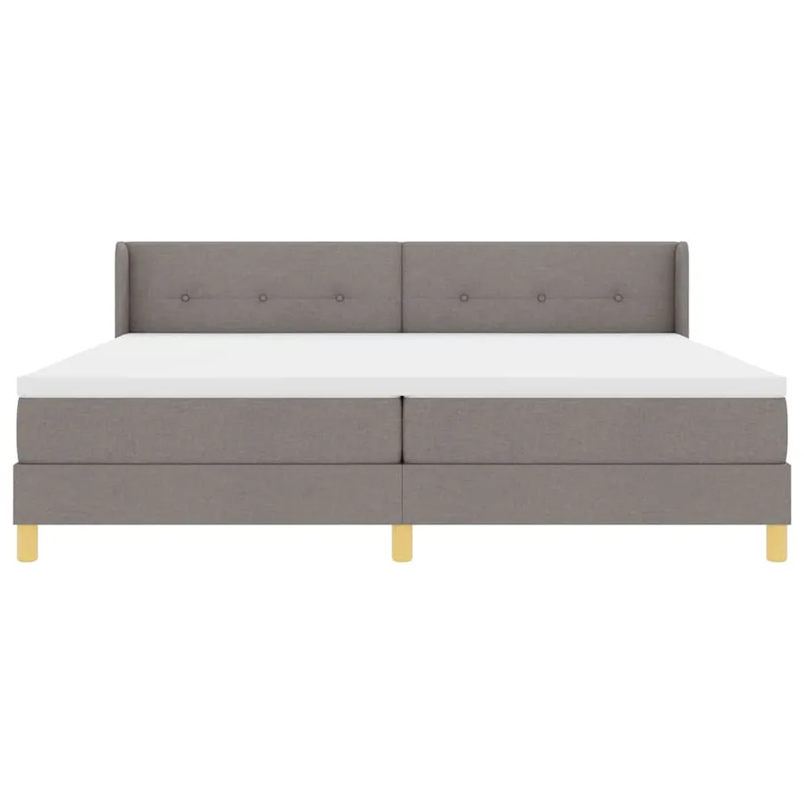 Lit à ressorts avec coussin Taupe 200 x 200 cm tissu - 7