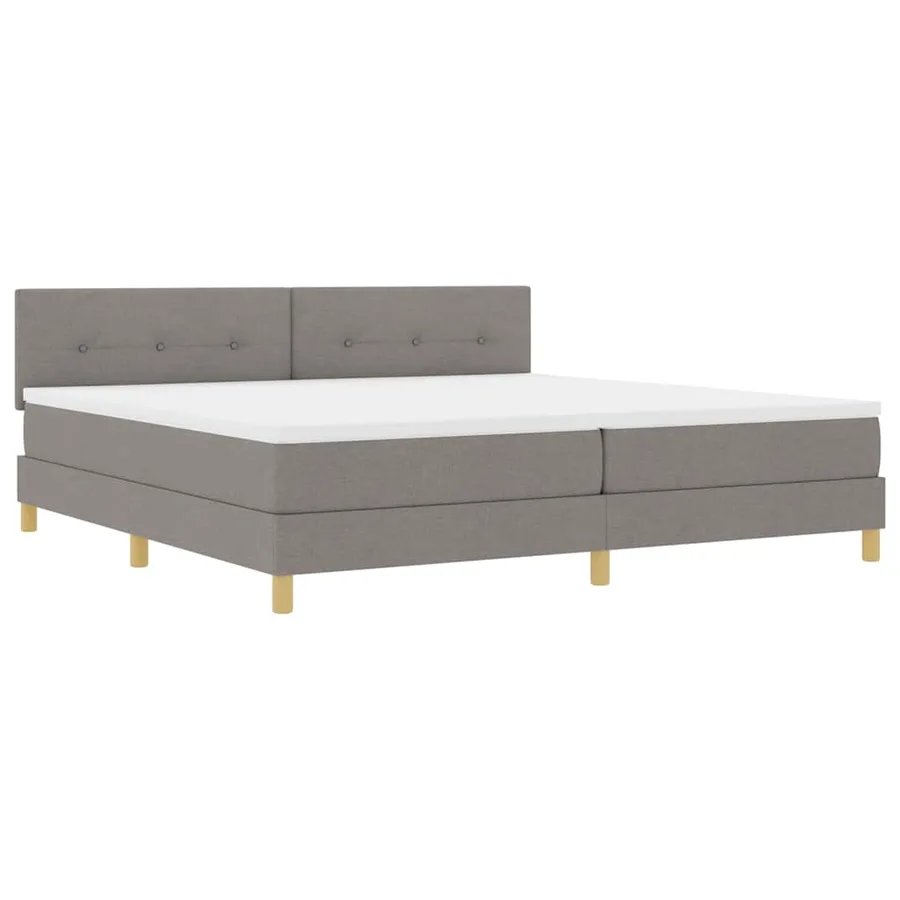Lit à ressort LED avec coussin Taupe 200 x 200 cm tissu - 2