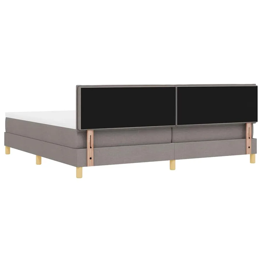Lit à ressort LED avec coussin Taupe 200 x 200 cm tissu - 8