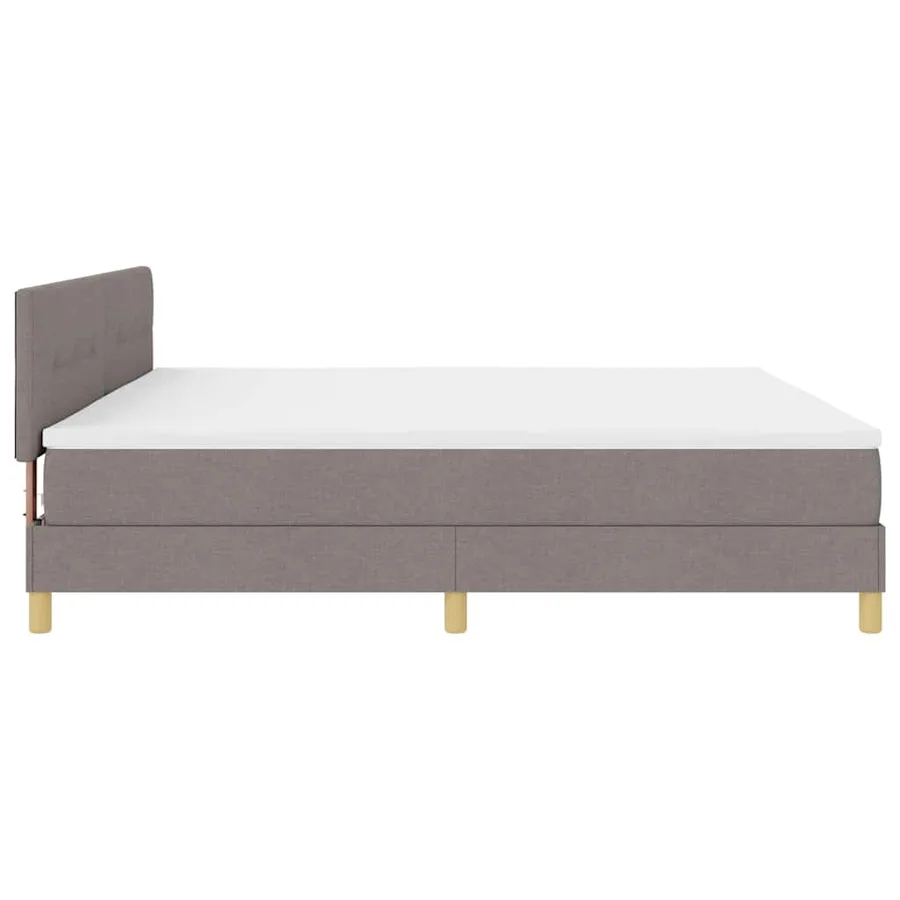 Lit à ressort LED avec coussin Taupe 200 x 200 cm tissu - 9
