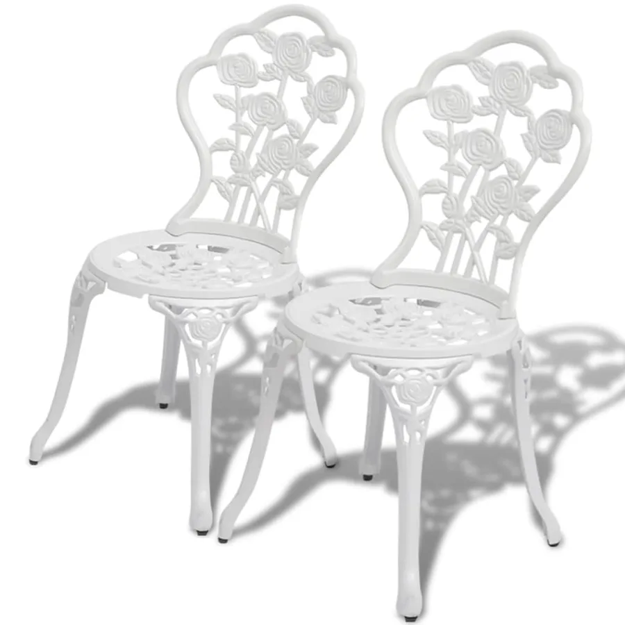 Ensemble de bistro 3 pcs Aluminium coulé Blanc - 4