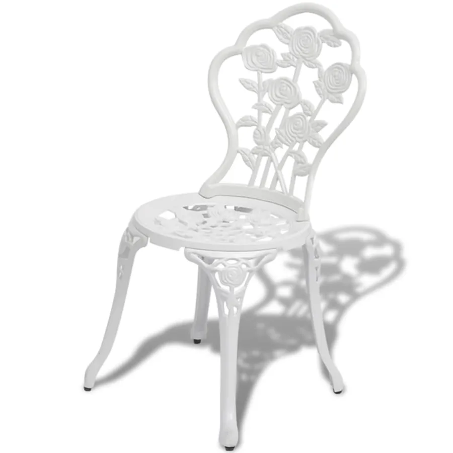 Ensemble de bistro 3 pcs Aluminium coulé Blanc - 5