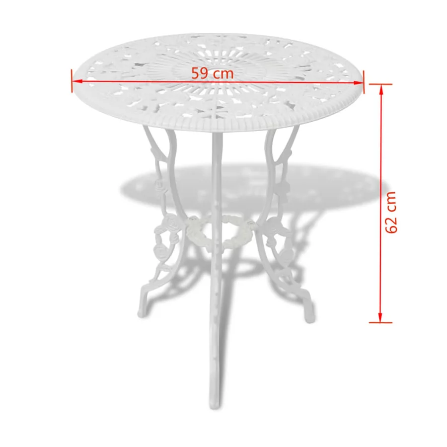 Ensemble de bistro 3 pcs Aluminium coulé Blanc - 9