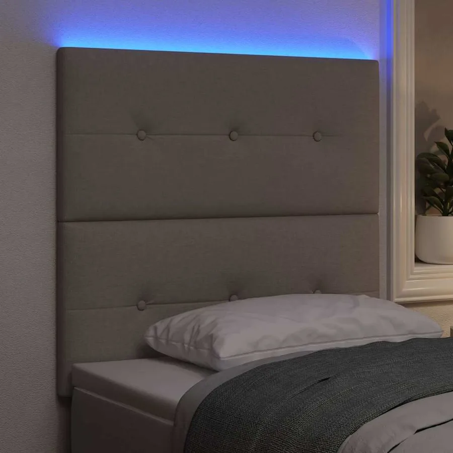 Tête de lit LED avec bandes LED Taupe 100 cm tissu - 4