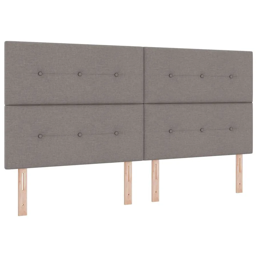 Lit à ressort LED avec tête de lit Taupe 200 x 200 cm tissu - 7