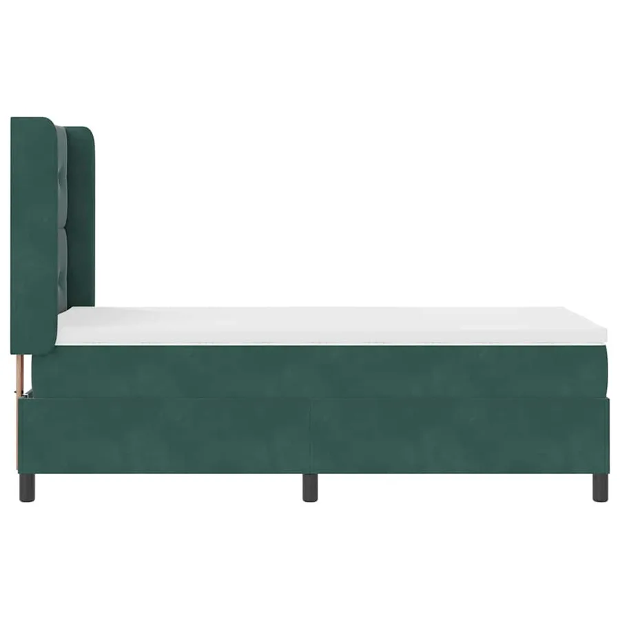 Lit à ressorts avec bandes LED Vert 100 x 200 cm Velours - 9