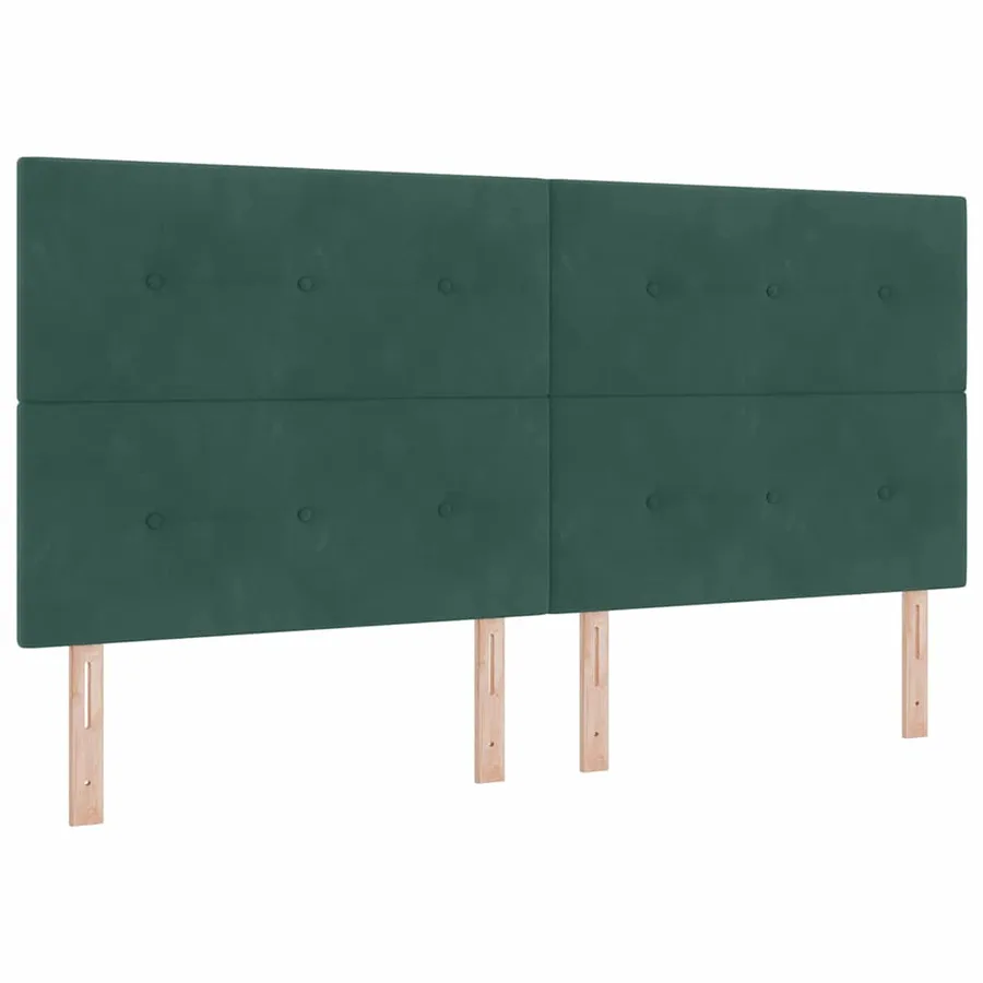 Lit à ressort LED Vert foncé 200 x 200 cm Velours - 2