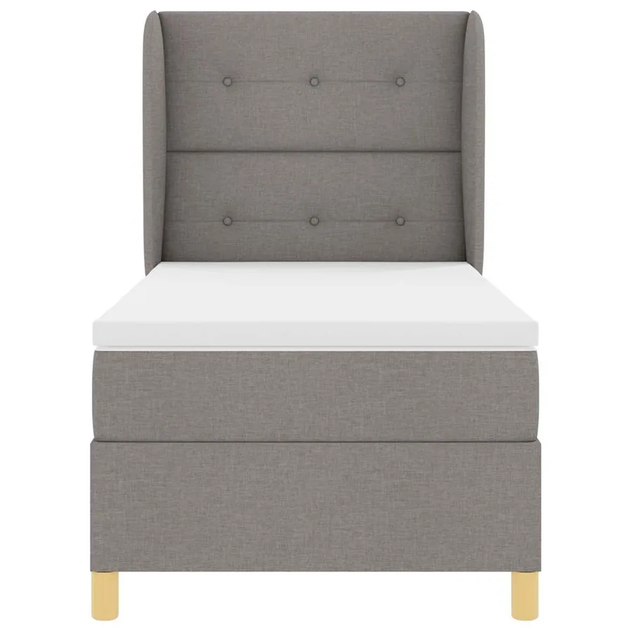 Lit à ressorts avec tête de lit Taupe 200 x 100 cm tissu - 7