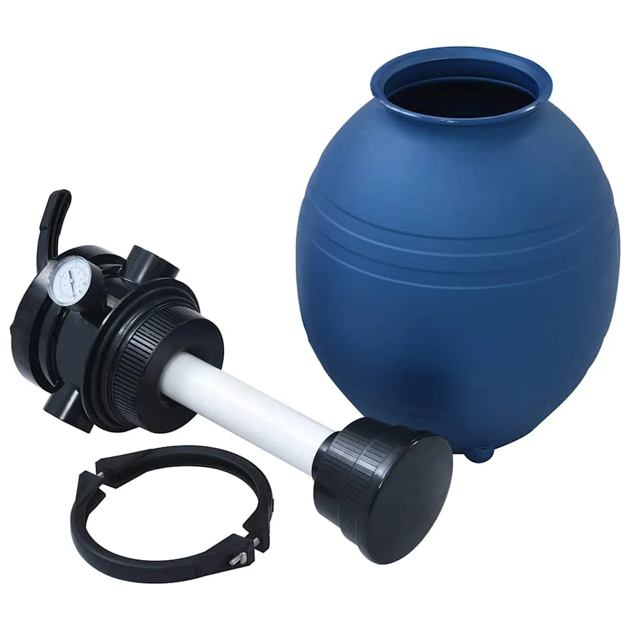 Filtre à sable pour piscine avec vanne 4 positions Bleu 300 mm - 4