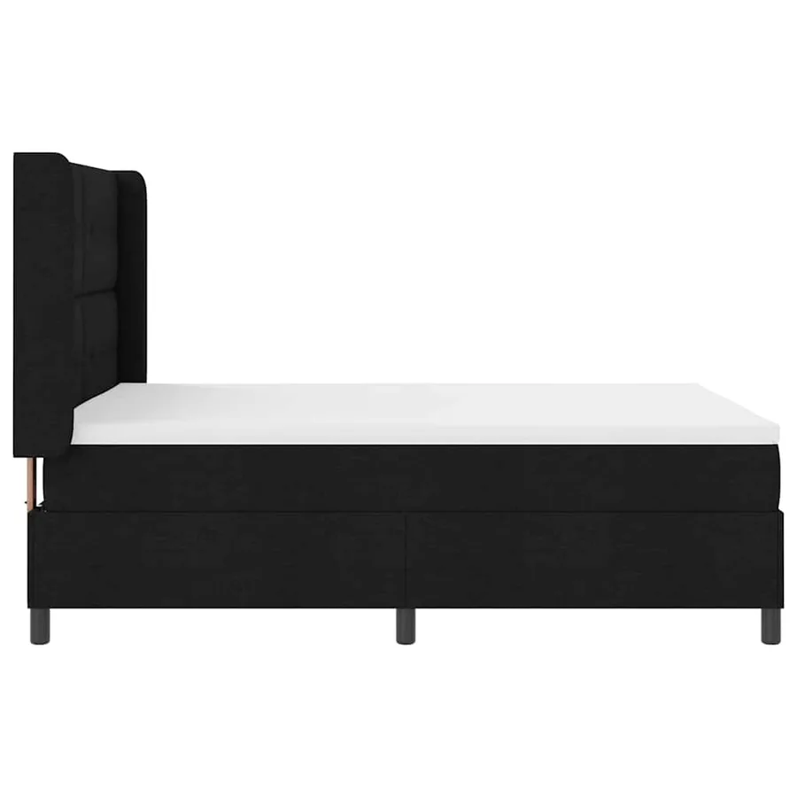 Lit à ressort LED avec tête de lit Noir 140 x 190 cm tissu - 9