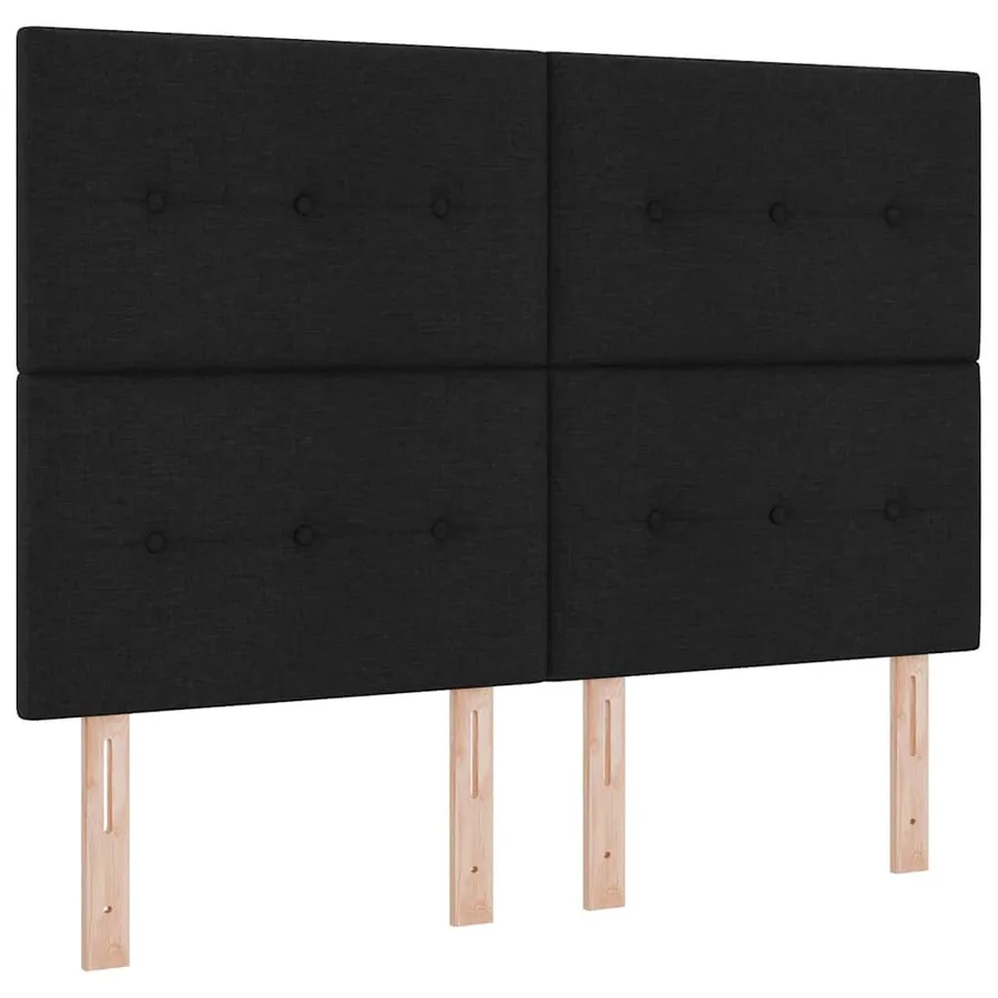 Lit à ressorts avec matelas Noir 140 x 200 cm tissu - 4