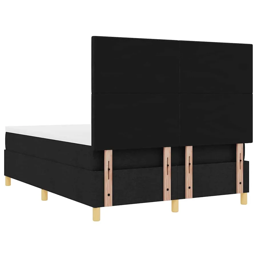 Lit à ressorts avec tête de lit Noir 140 x 190 cm tissu - 9