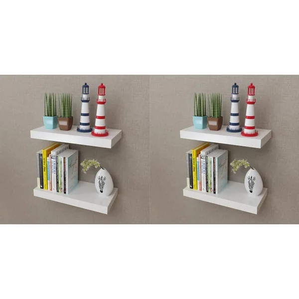 Étagères murales 4 pcs Blanc 40 cm