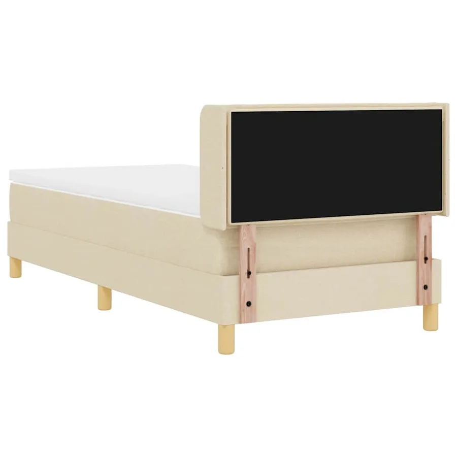 Lit à ressorts avec matelas Crème 200 x 80 cm tissu - 9