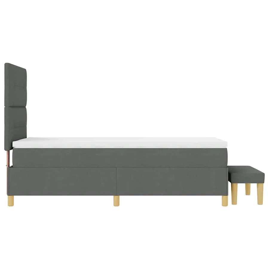Lit à ressorts avec tête de lit Gris foncé 200 x 80 cm tissu - 9