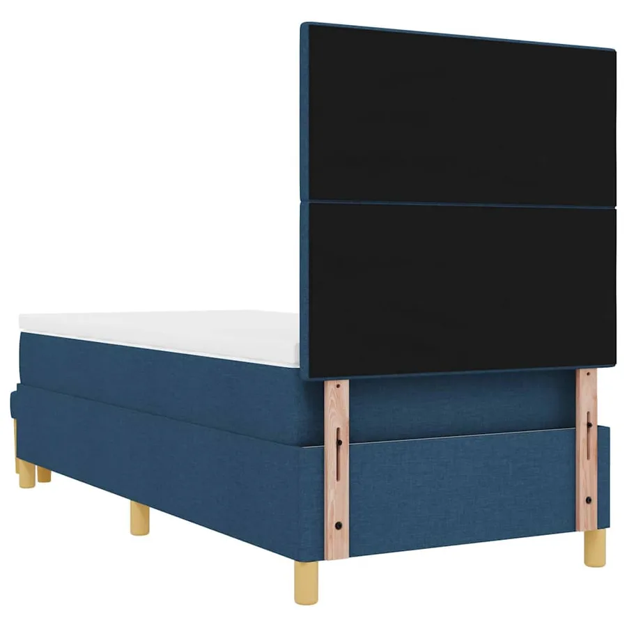 Lit à ressorts avec coussin Bleu 200 x 80 cm tissu - 10