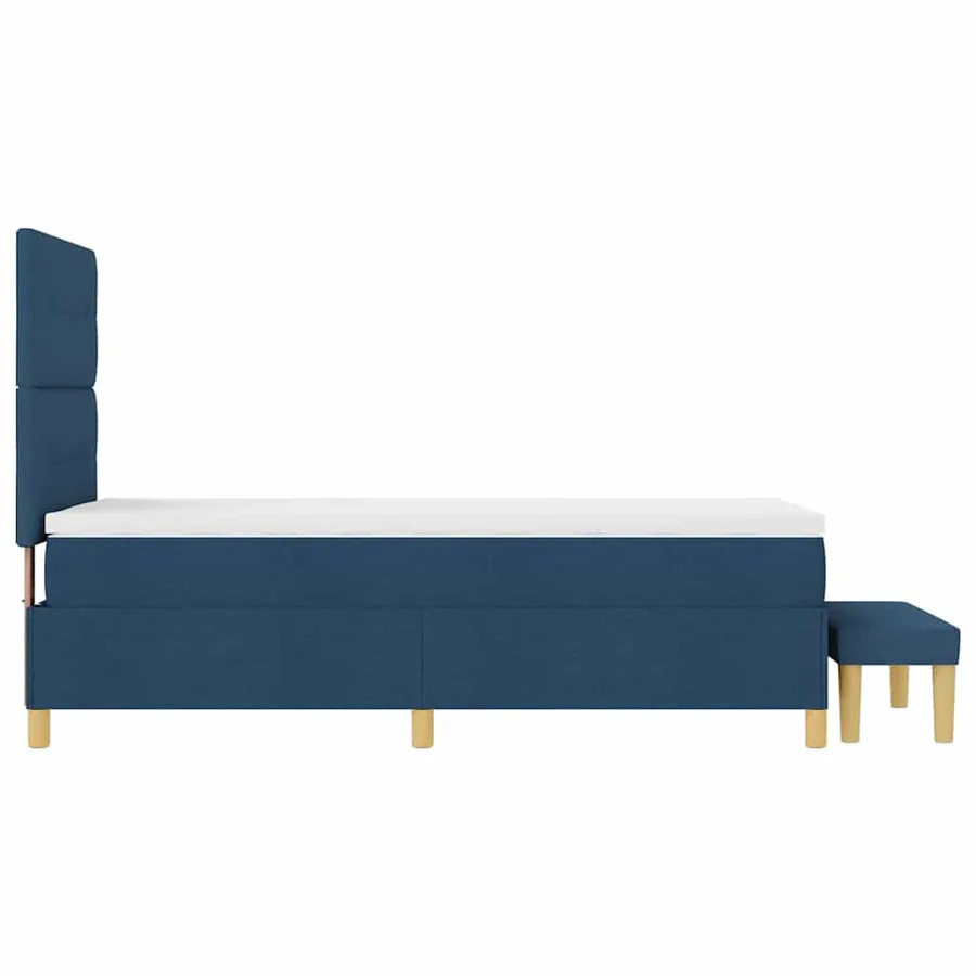 Lit à ressorts avec coussin Bleu 200 x 80 cm tissu - 9