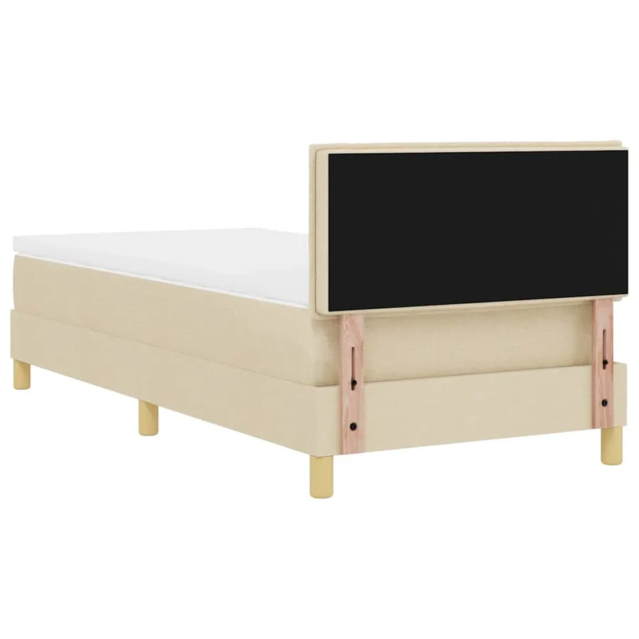 Lit à ressorts avec coussin Crème 80 x 200 cm tissu - 9