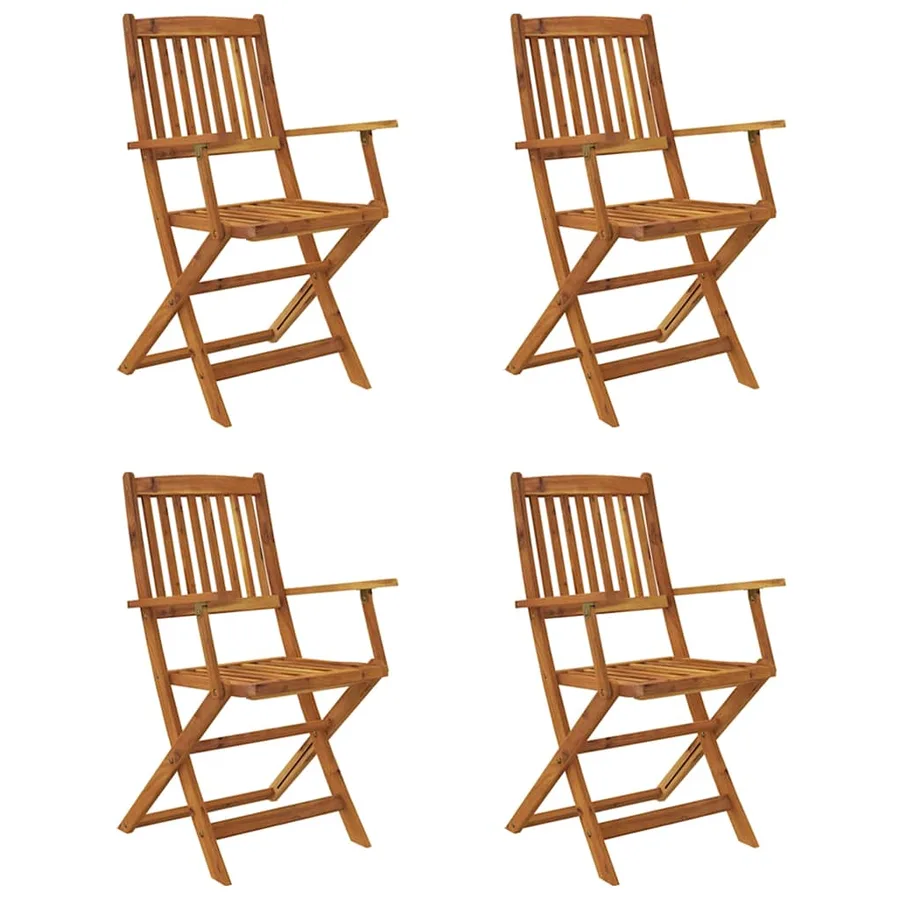 Ensemble à manger de jardin pliable 5 pcs Bois d'acacia solide - 2