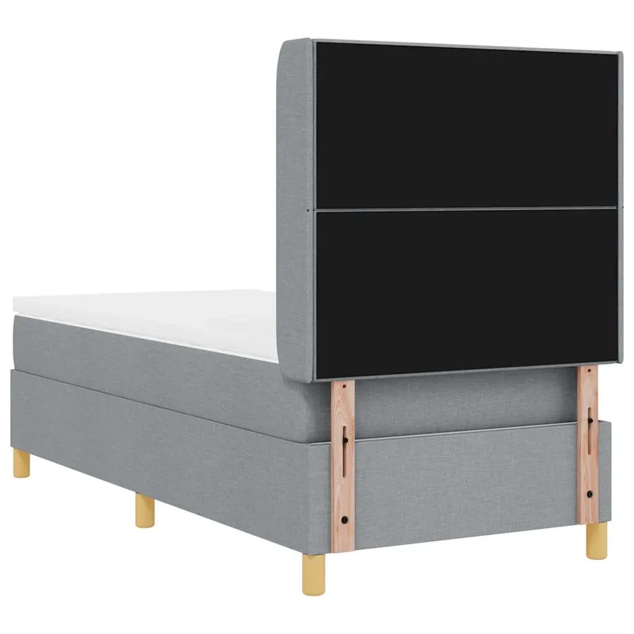 Lit à ressorts avec bandes LED Gris clair 80 x 200 cm tissu - 10