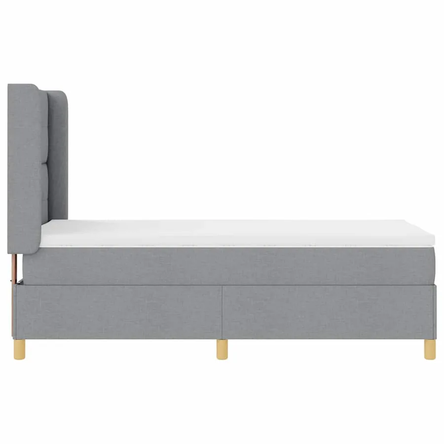 Lit à ressorts avec bandes LED Gris clair 80 x 200 cm tissu - 9