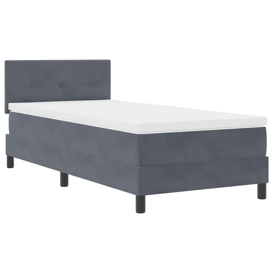 Lit à ressort LED Gris foncé 80 x 200 cm Velours - 2