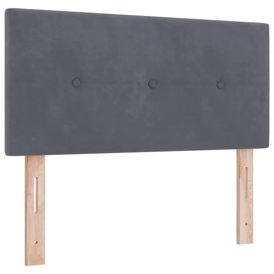 Lit à ressort LED Gris foncé 80 x 200 cm Velours - 7