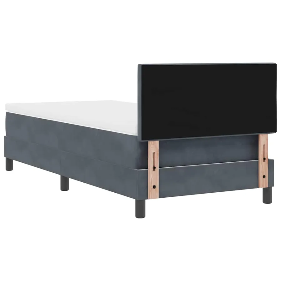 Lit à ressort LED Gris foncé 80 x 200 cm Velours - 8