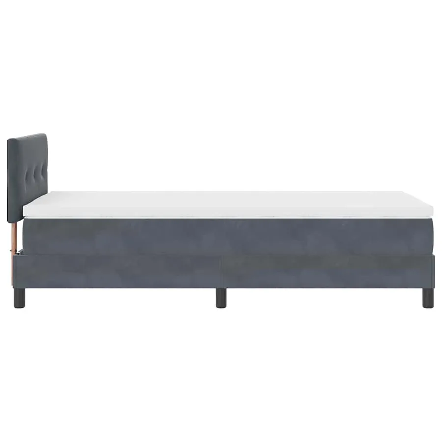 Lit à ressort LED Gris foncé 80 x 200 cm Velours - 9