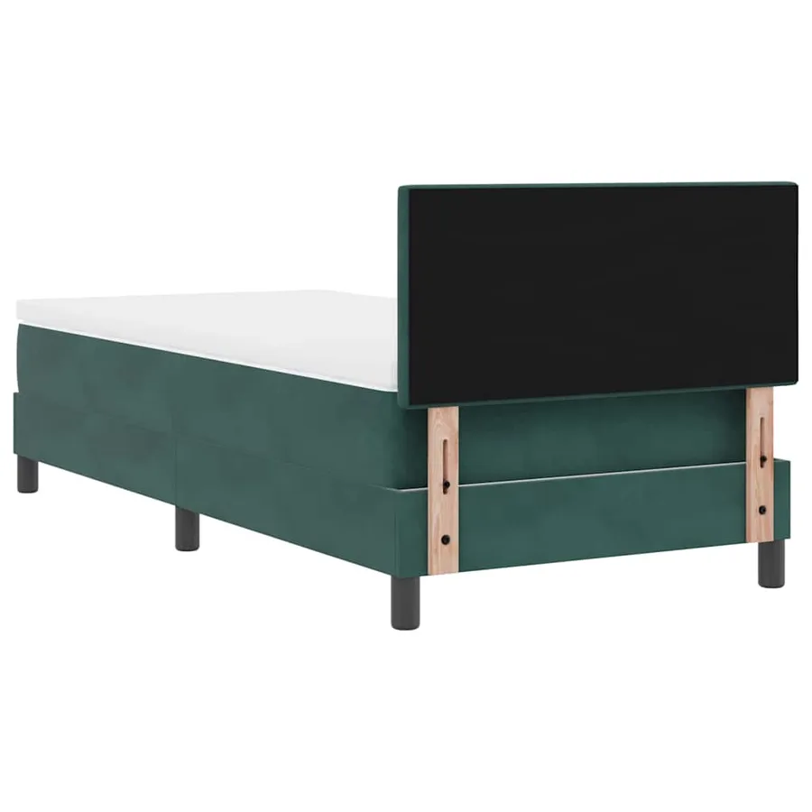 Lit à ressort LED Vert foncé 80 x 200 cm Velours - 10