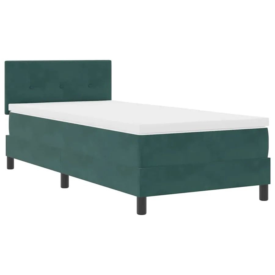 Lit à ressort LED Vert foncé 80 x 200 cm Velours - 2