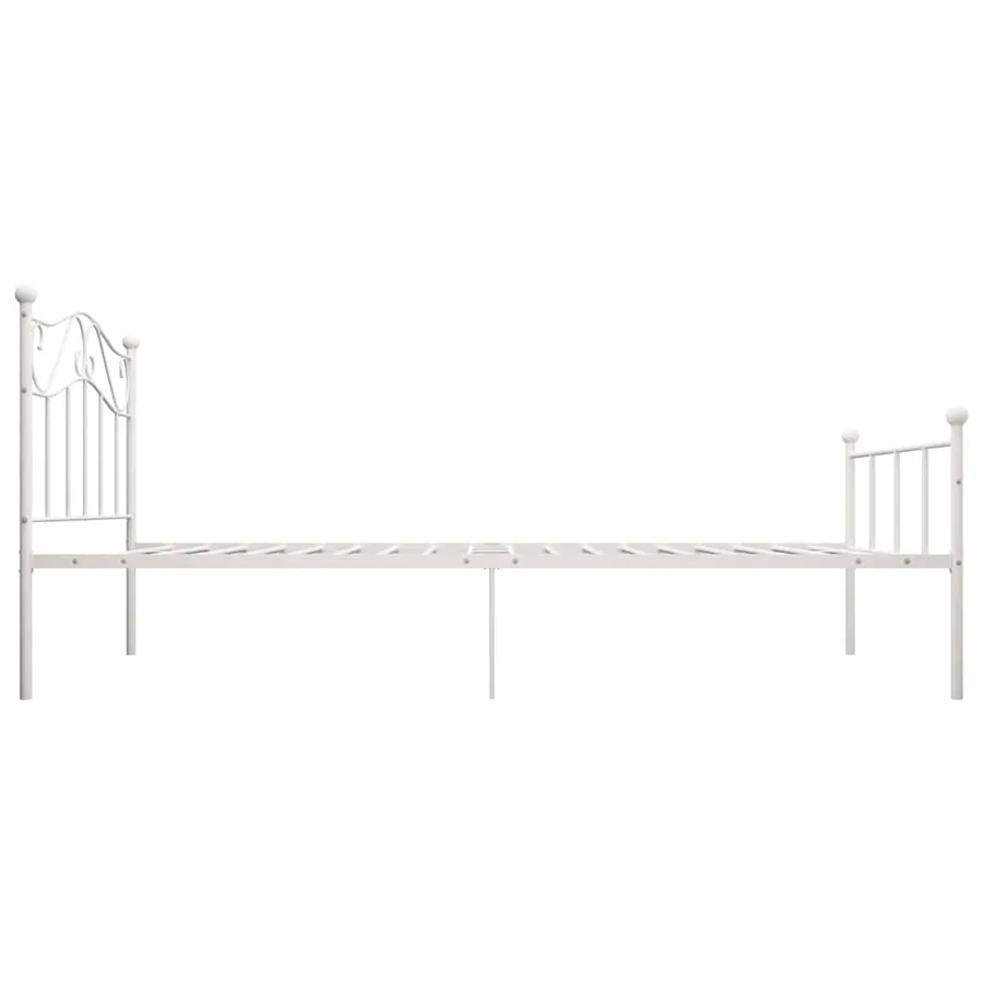 Cadre de lit sans matelas blanc métal 90x200 cm - 4