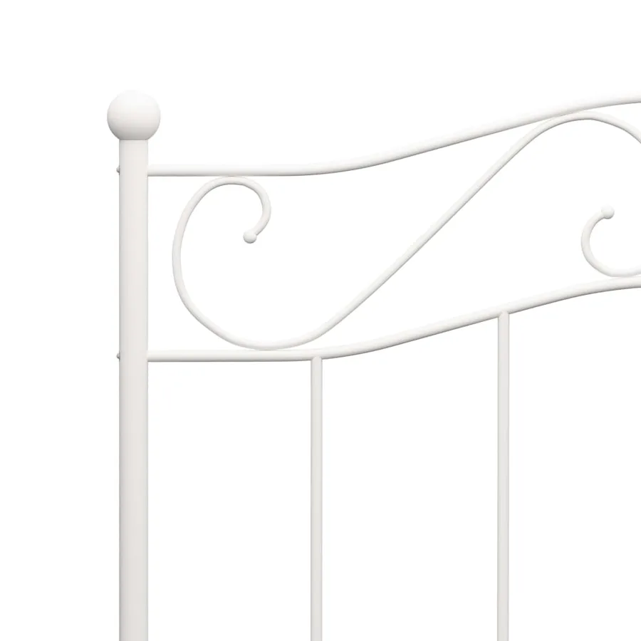 Cadre de lit sans matelas blanc métal 90x200 cm - 5