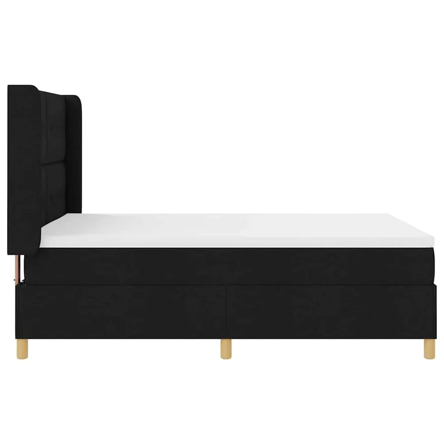 Lit à ressorts avec bandes LED Noir 160 x 200 cm tissu - 9