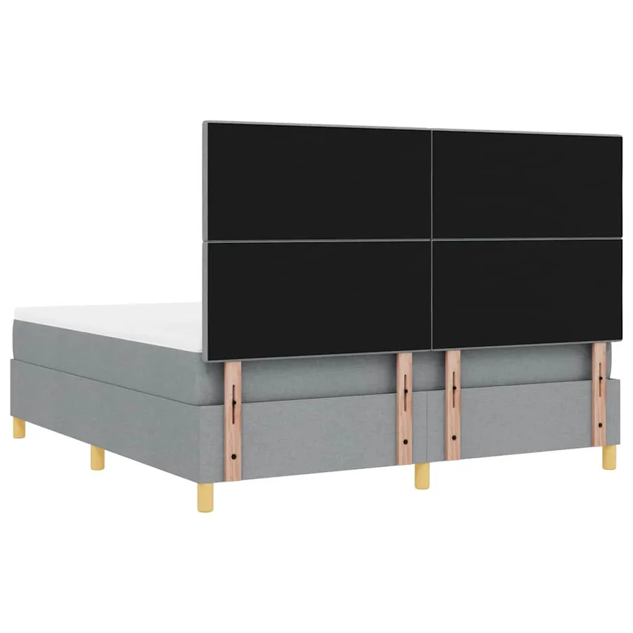 Lit à ressort LED Gris clair 180 x 200 cm tissu - 10