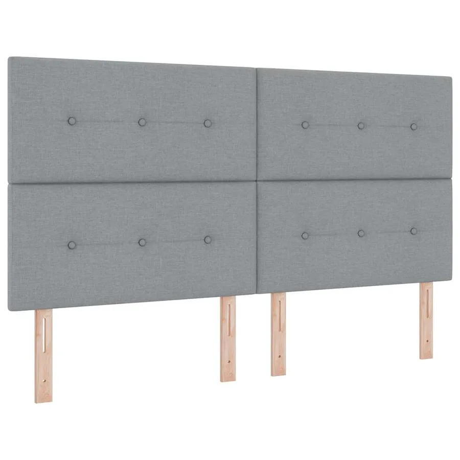 Lit à ressort LED Gris clair 180 x 200 cm tissu - 2