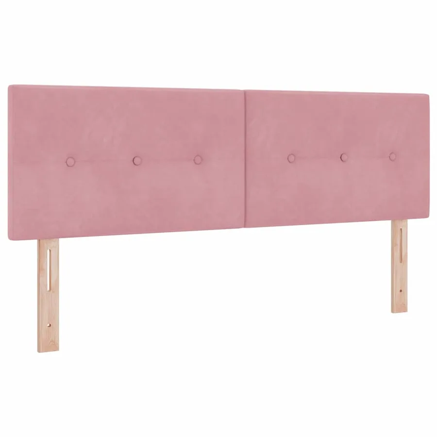 Lit à ressort LED avec bandes LED Rose 140 x 190 cm Velours - 7