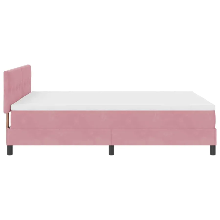 Lit à ressort LED avec bandes LED Rose 140 x 190 cm Velours - 9