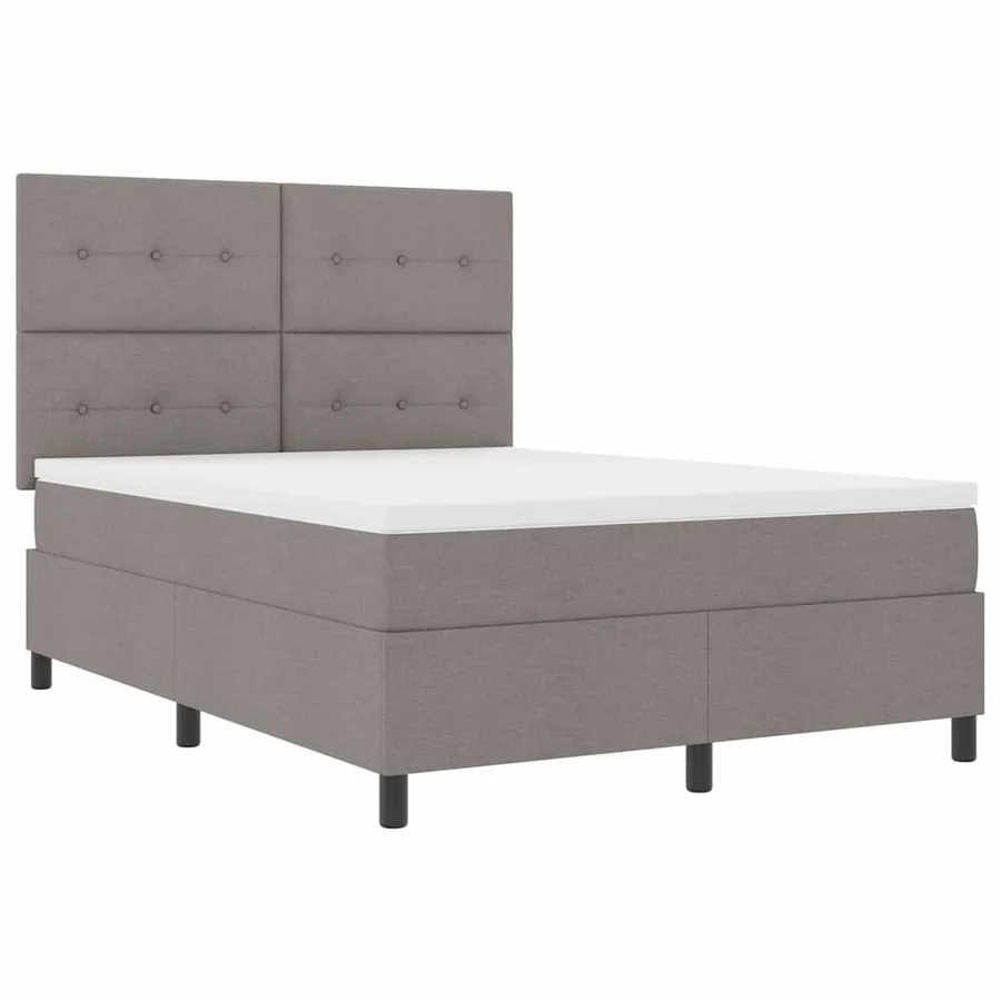 Lit à ressorts avec tête de lit Taupe 140 x 190 cm tissu - 5