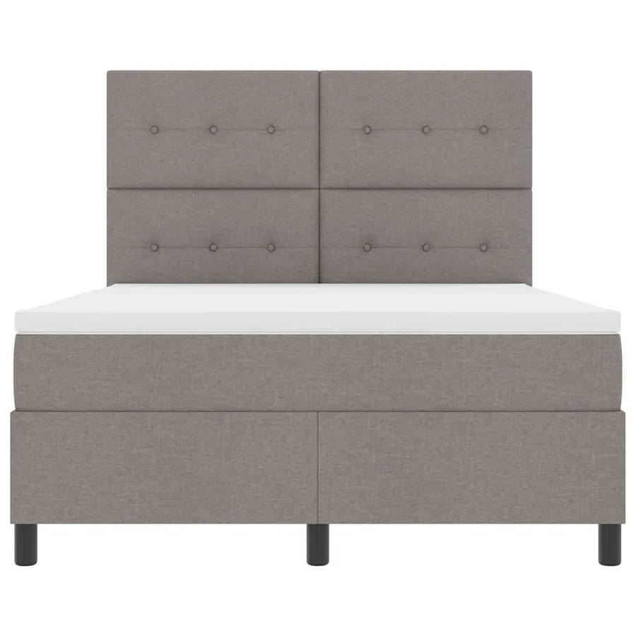 Lit à ressorts avec tête de lit Taupe 140 x 190 cm tissu - 7