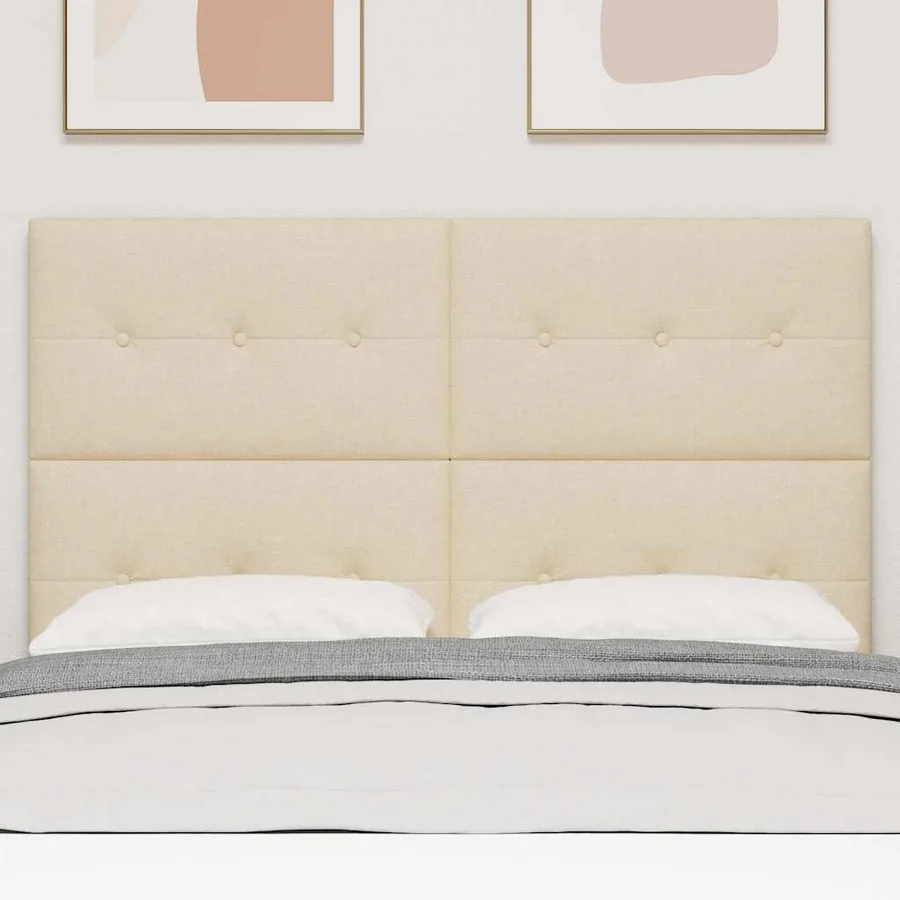 Tête de lit LED avec bandes LED Crème 144 cm tissu - 3