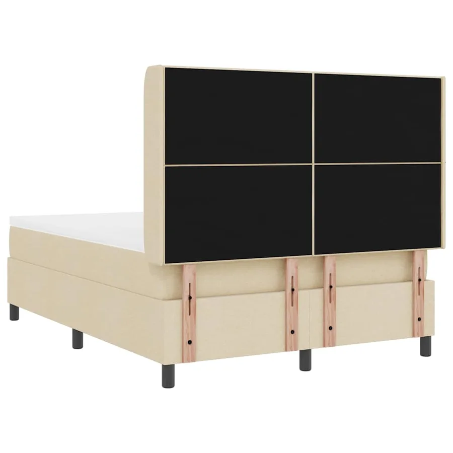 Lit à ressorts avec coussin Crème 200 x 140 cm tissu - 9